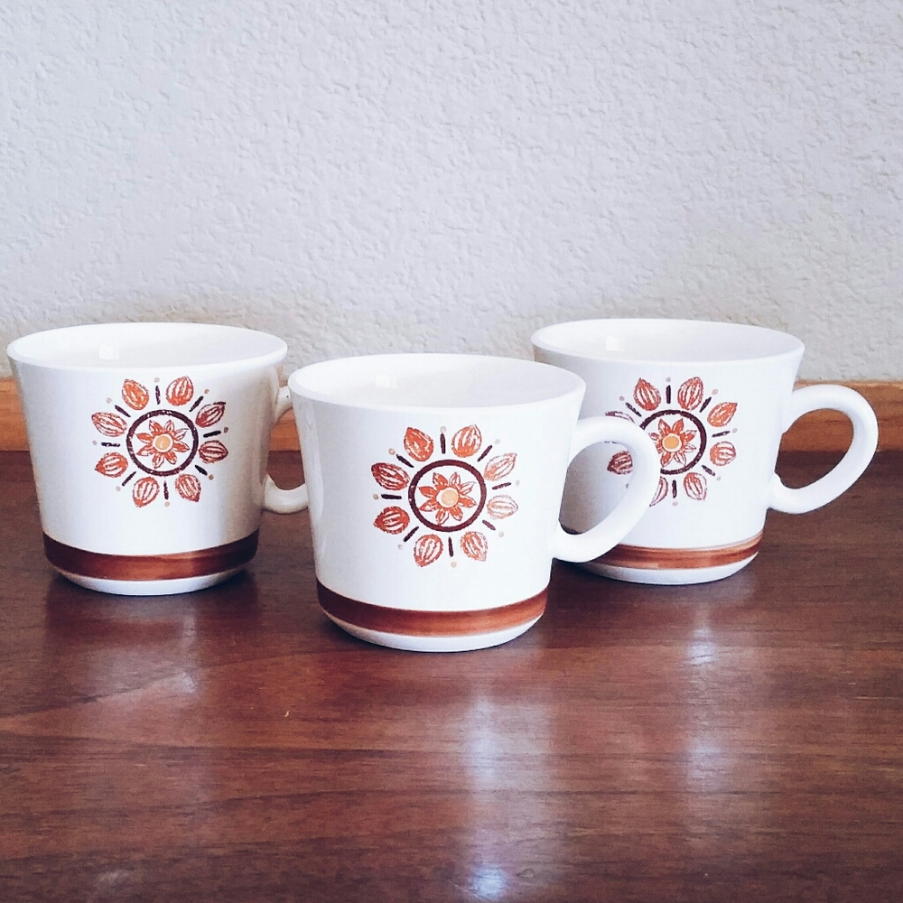 Vintage Merida Iron Stone Japan Mugs Stoneware